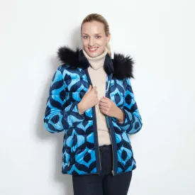 Blue Velvet Ikat Car Coat