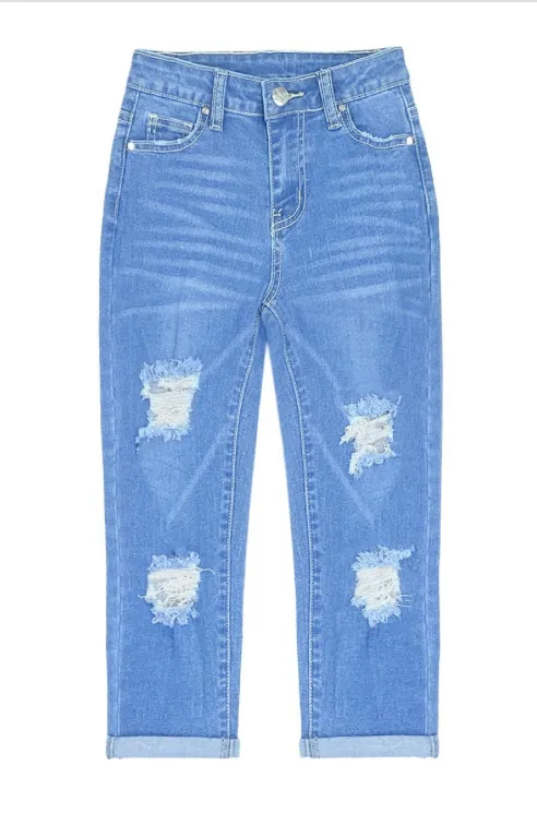 'Bonnie Bianca' Premium Wash Relax Fit High-Rise Jeans