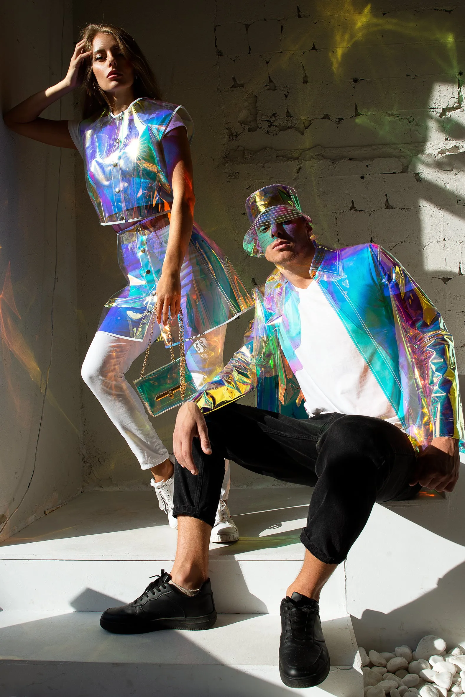Classic Transparent men's Blazer. Iridescent men’s clothing! Waterproof and wind-resistance jacket.