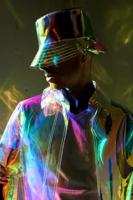 Classic Transparent men's Blazer. Iridescent men’s clothing! Waterproof and wind-resistance jacket.