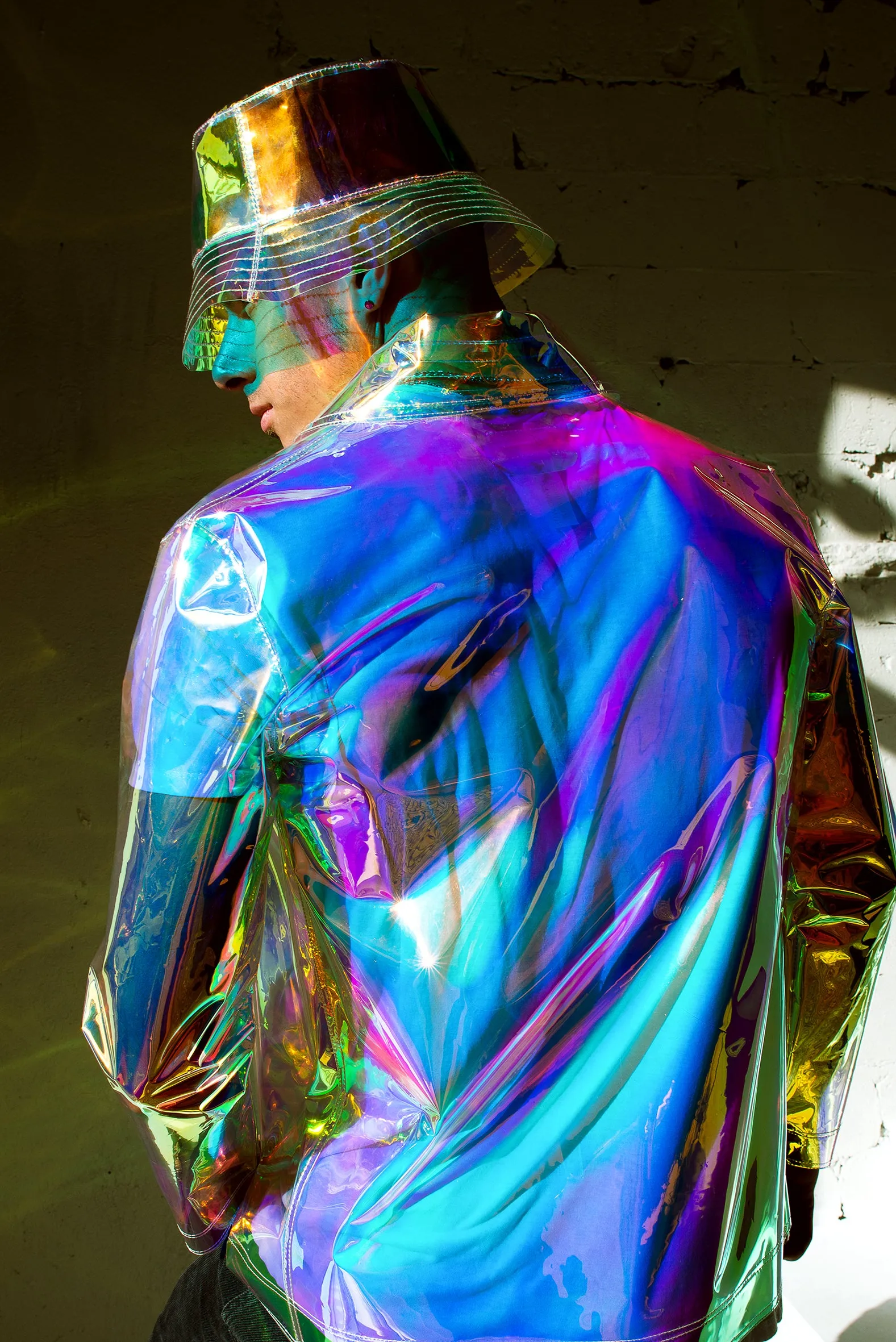 Classic Transparent men's Blazer. Iridescent men’s clothing! Waterproof and wind-resistance jacket.