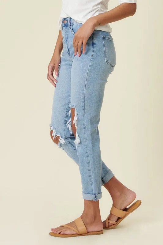 Distressed Mom Jean