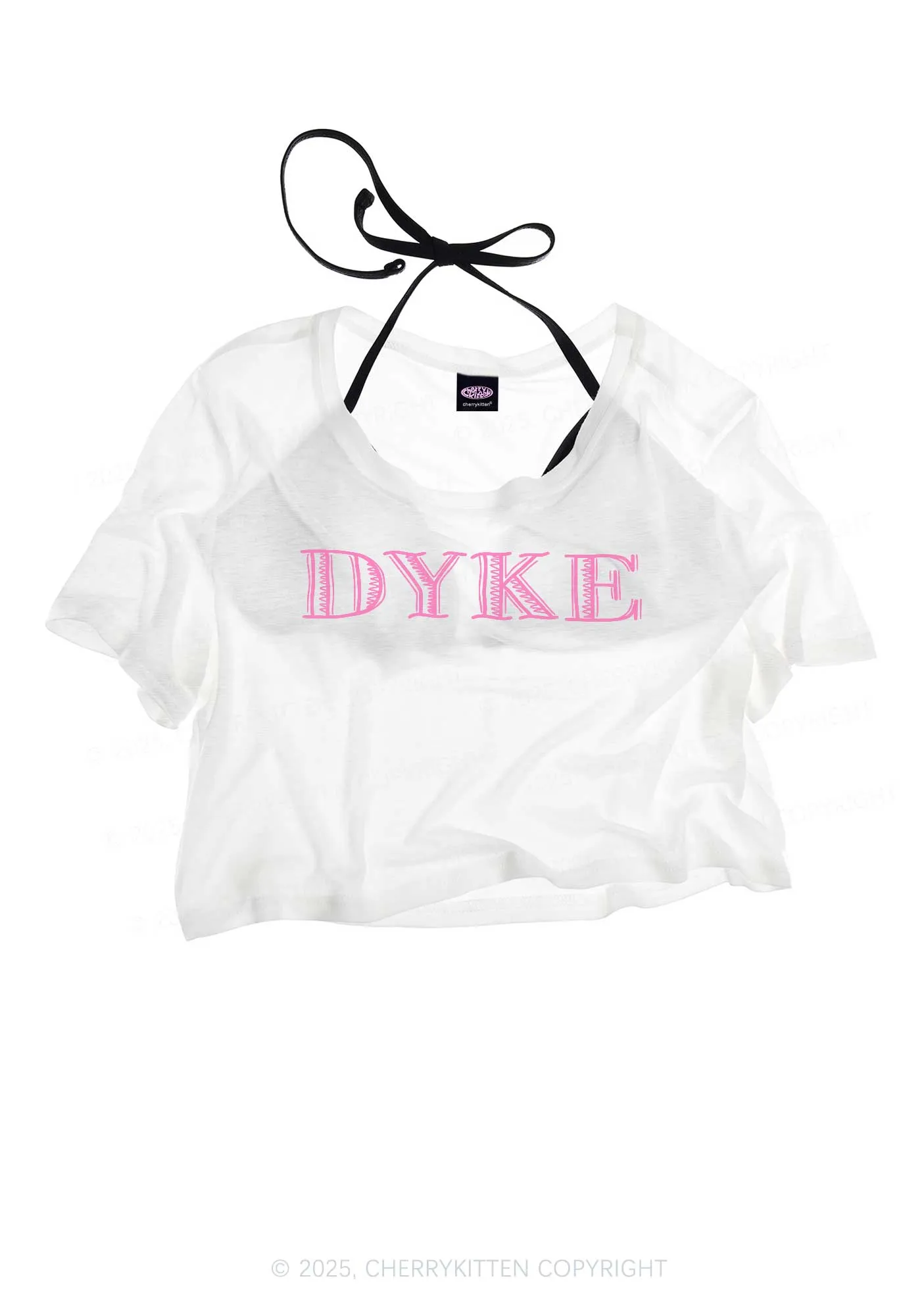 DYKE Pride Y2K Sheer Crop Tee Cherrykitten