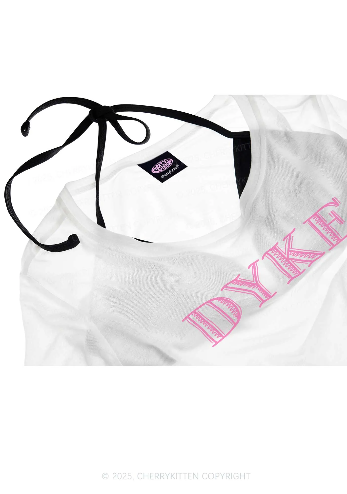 DYKE Pride Y2K Sheer Crop Tee Cherrykitten