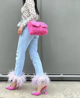 FEATHER TRIM JEANS