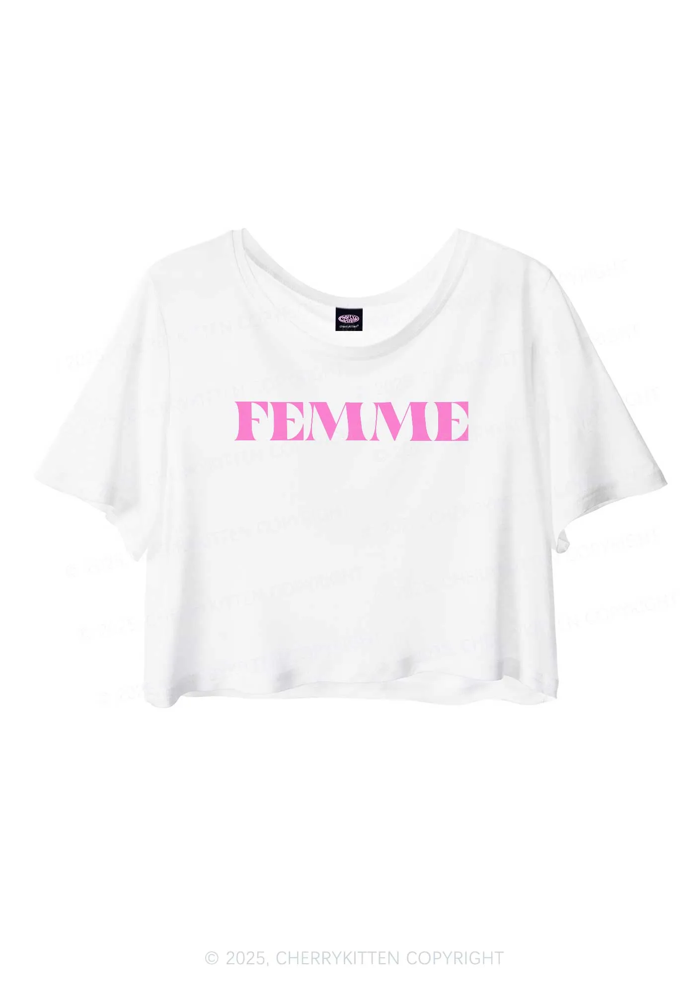 Femme Pride Y2K Sheer Crop Tee Cherrykitten