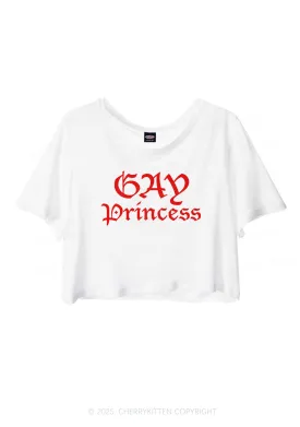Gay Princess Pride Y2K Sheer Crop Tee Cherrykitten