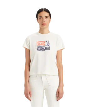 Graphic Classic T-Shirt in Authentic Western Wear Egret
