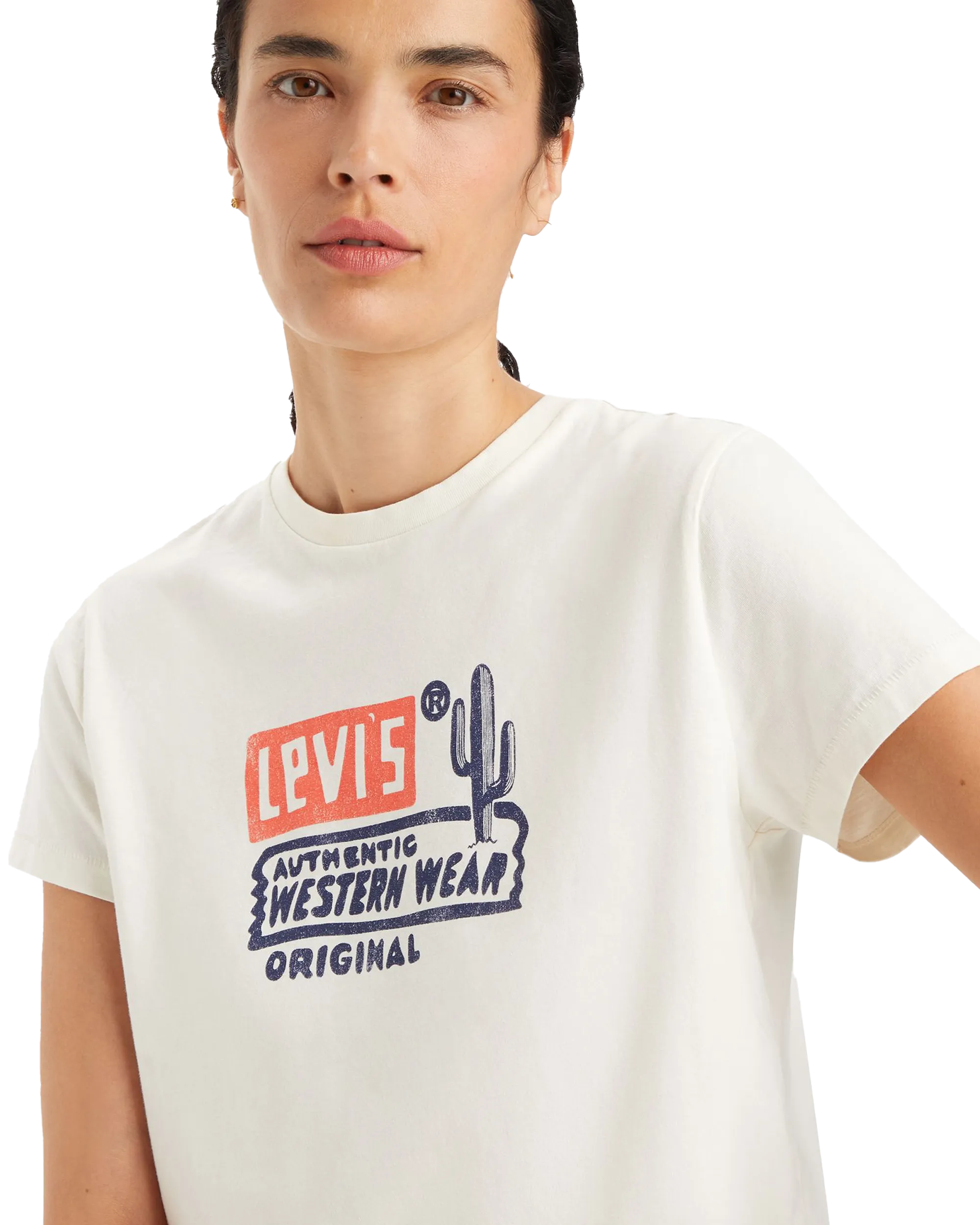 Graphic Classic T-Shirt in Authentic Western Wear Egret