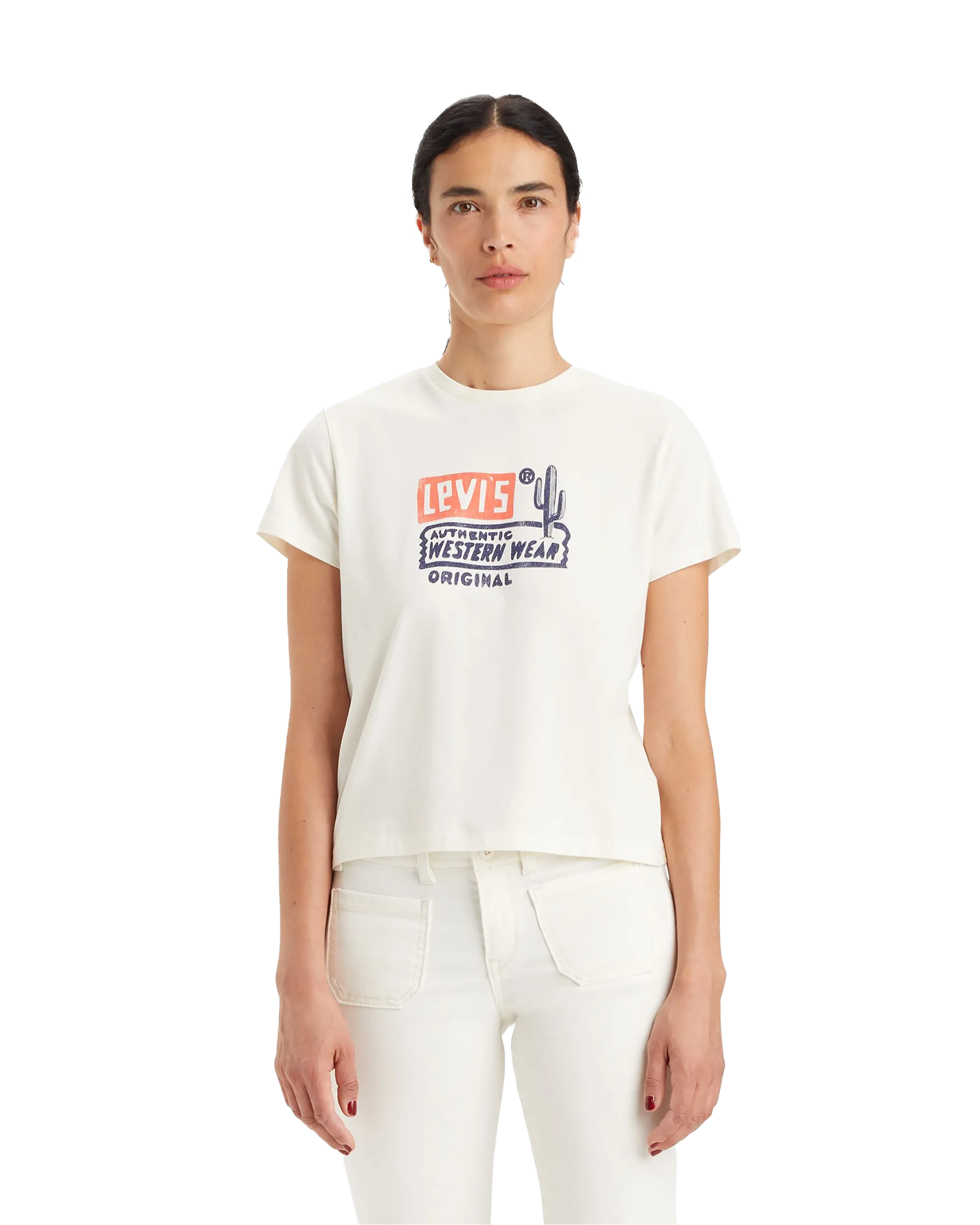 Graphic Classic T-Shirt in Authentic Western Wear Egret