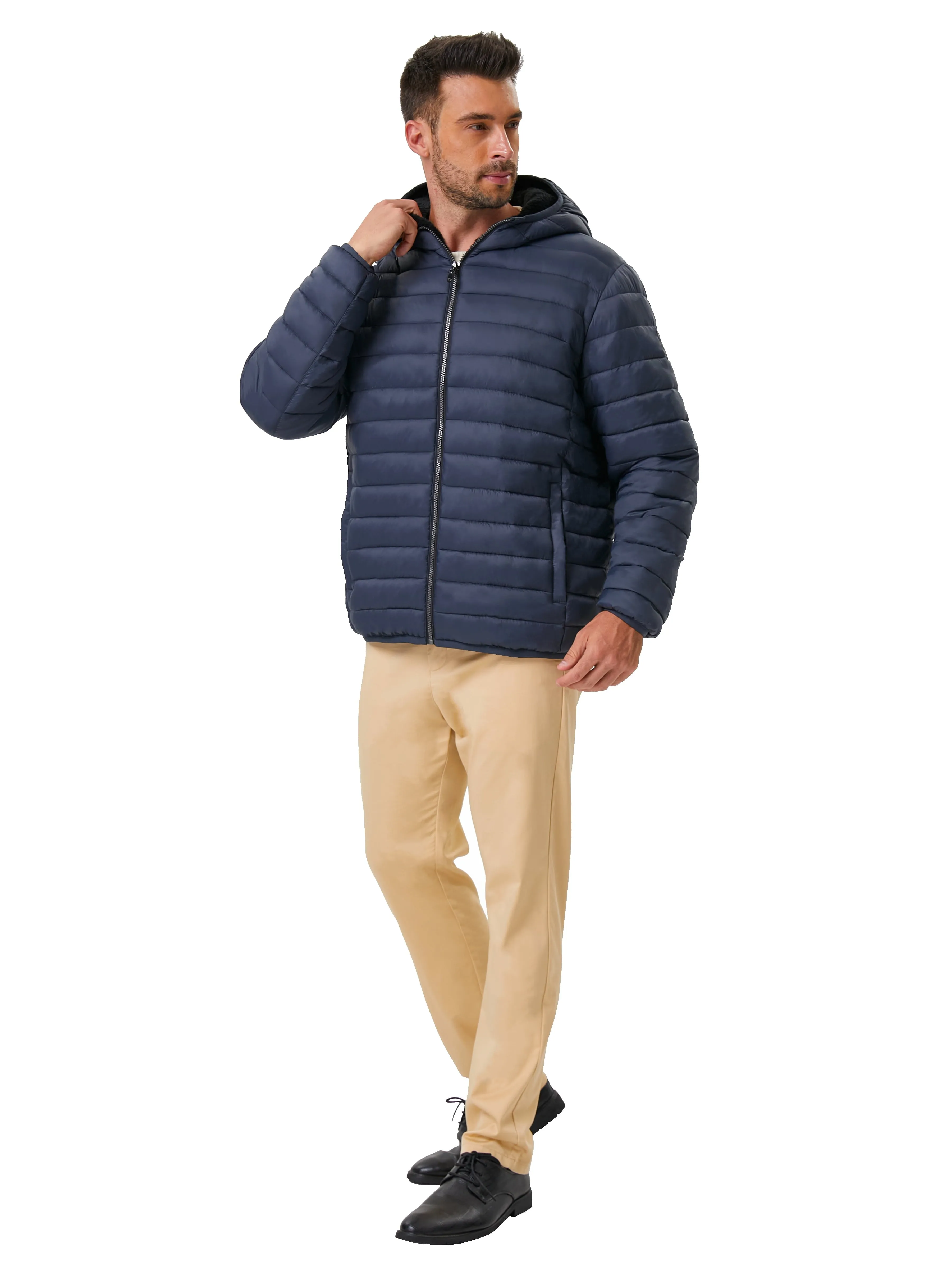 Hawke & Co Men's High Pile Fleece Lined Puffer Jacket, Sizes S-2XL