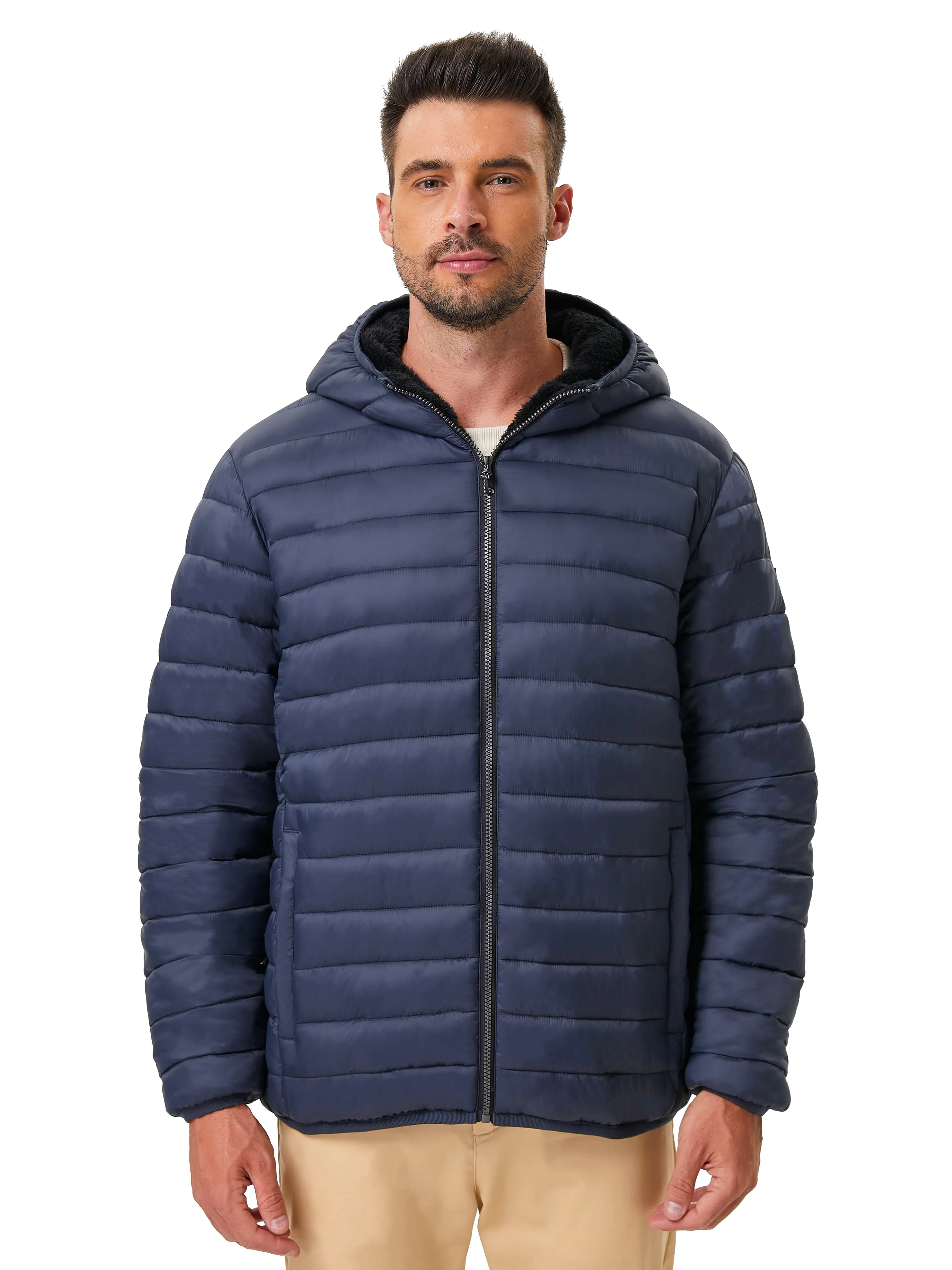 Hawke & Co Men's High Pile Fleece Lined Puffer Jacket, Sizes S-2XL