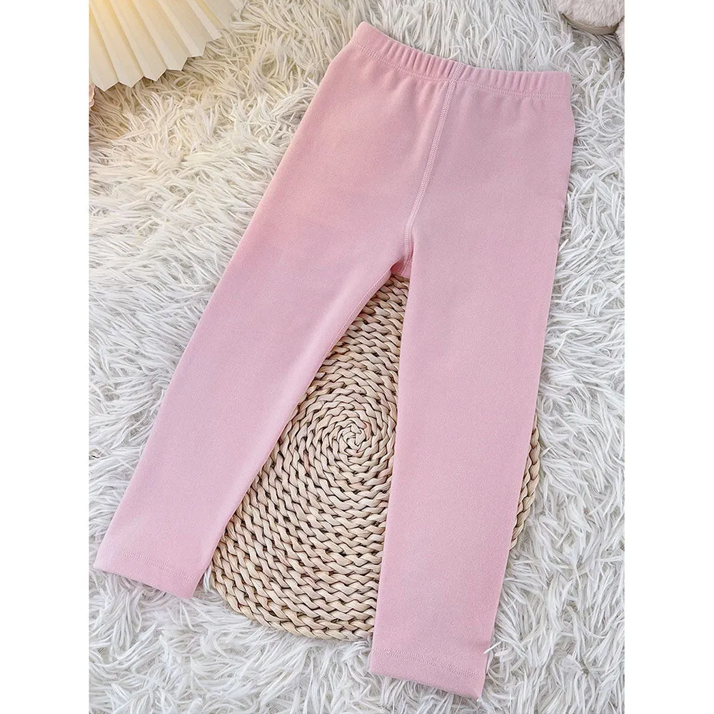 Little Surprise Box Pink Kelly Crew Neck Upper & Lower Body Thermal Winter Warmers For Kids-Set Of 2 Pcs
