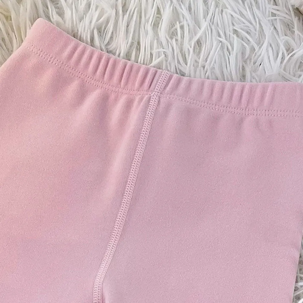 Little Surprise Box Pink Kelly Crew Neck Upper & Lower Body Thermal Winter Warmers For Kids-Set Of 2 Pcs