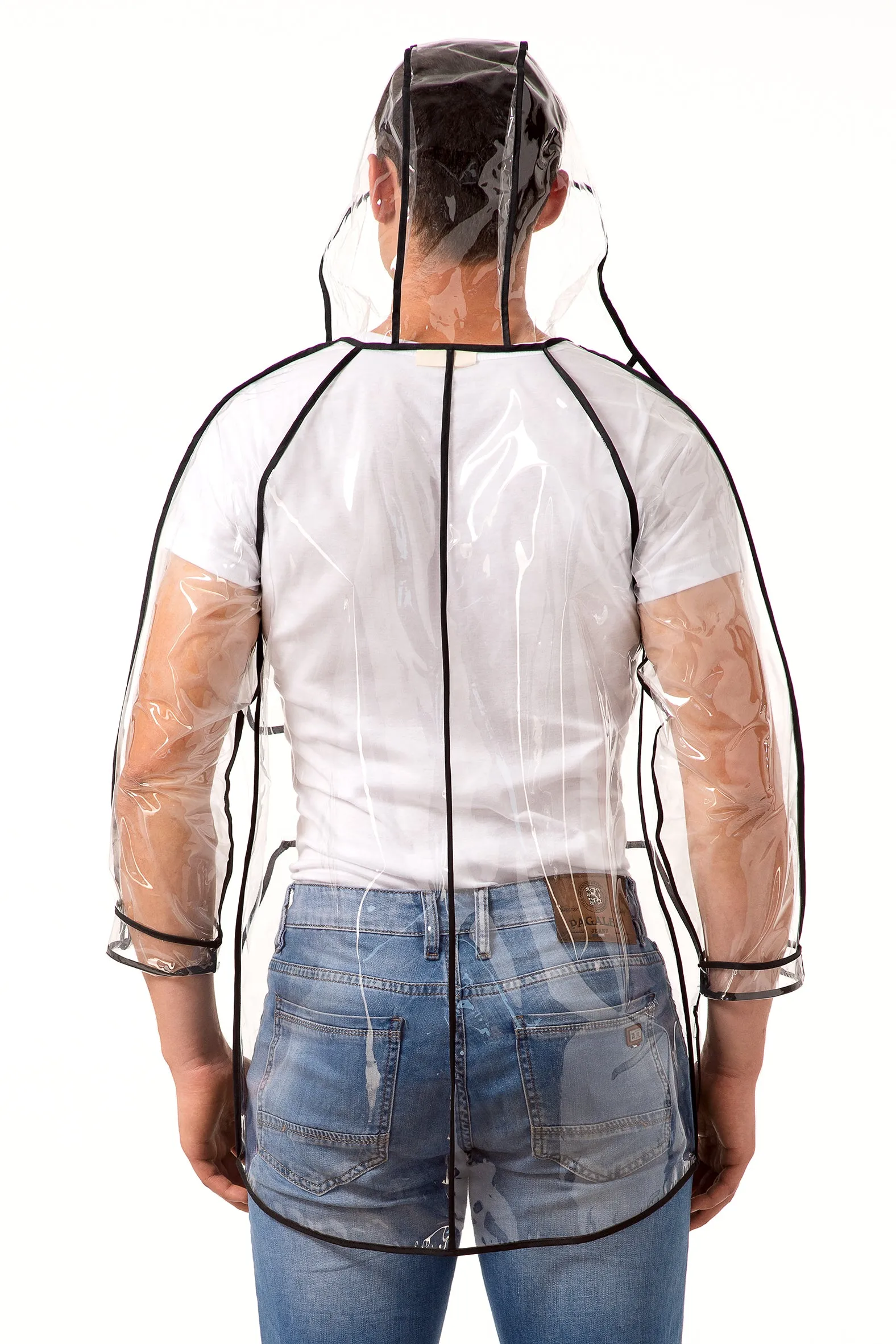 Men's Transparent Pvc Rain Jacket