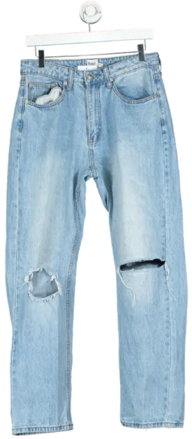 Princess Polly Light Blue Distressed Mom Jeans UK 8