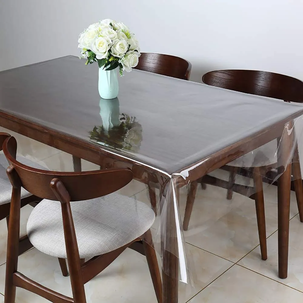 PVC Polyester Knit Table Cover Clear 1.37x1m Sheeting
