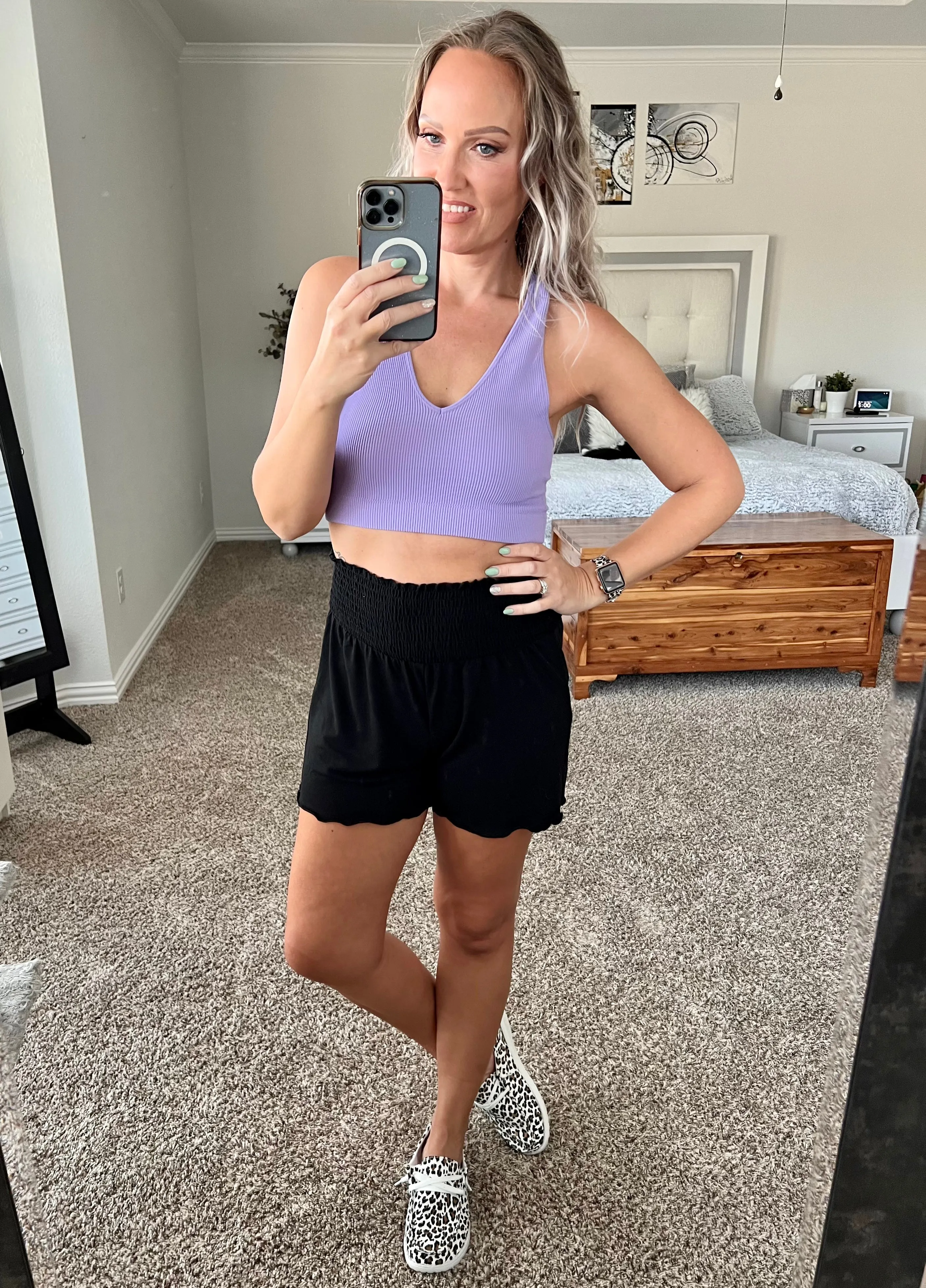 Ribbed Cropped Racerback Tank Top with Removable Bra Pads