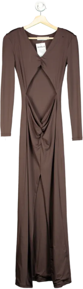 Rick Owens Brown Long Sleeve Maxi Dress UK 10