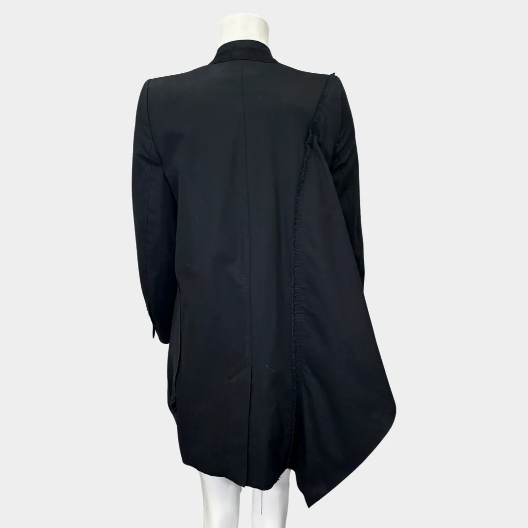 Rick Owen's women's black cotton draped coat