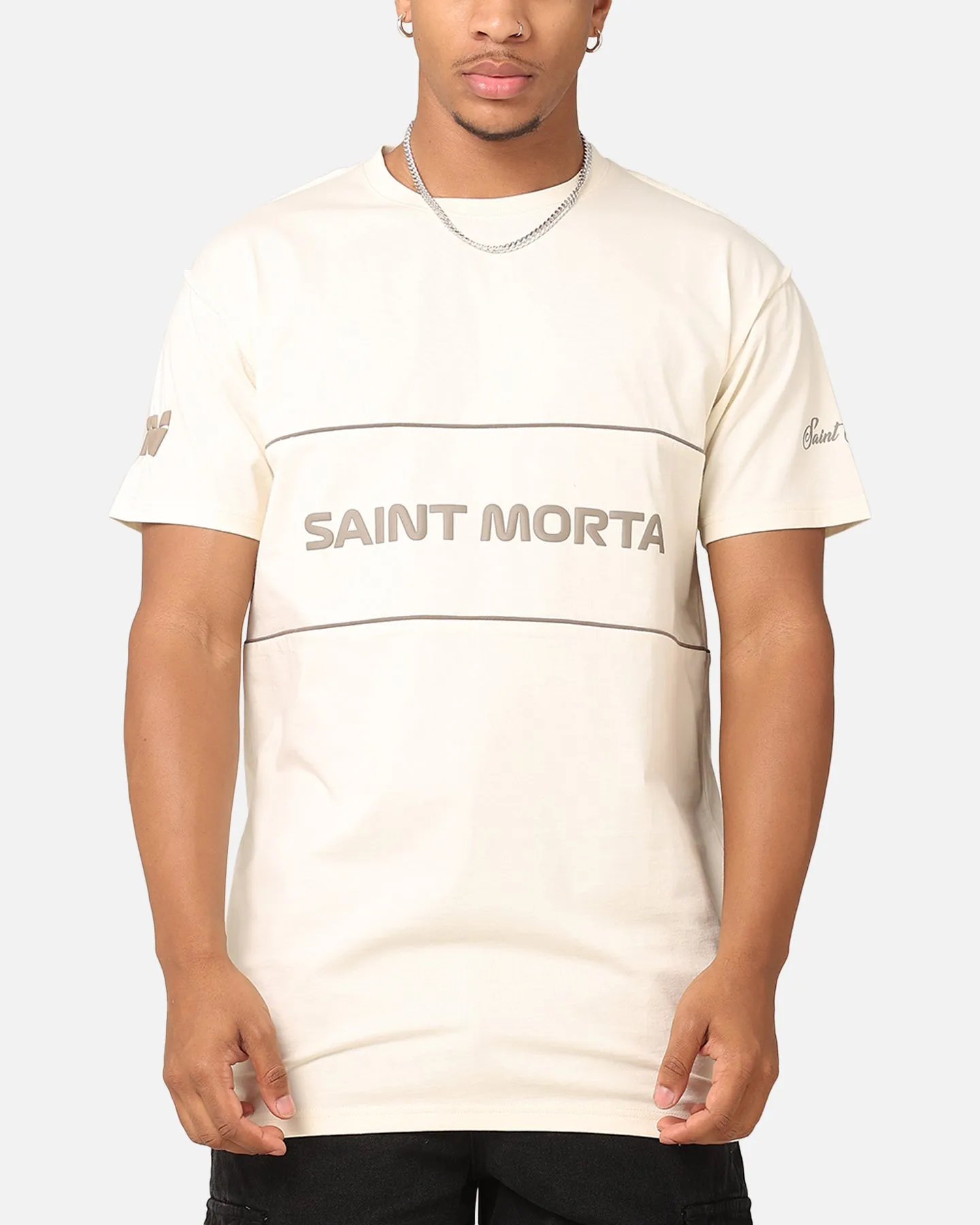 Saint Morta Moto Lafayette T-Shirt Off White/Brown