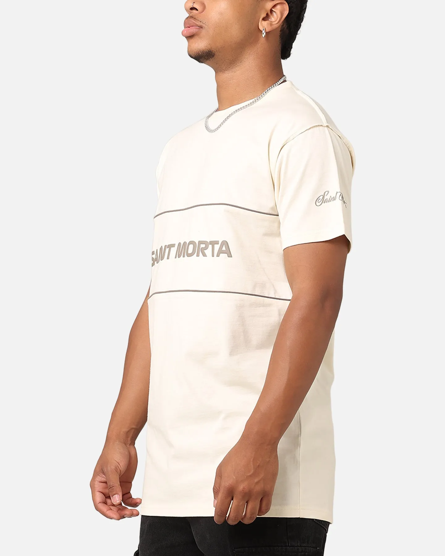 Saint Morta Moto Lafayette T-Shirt Off White/Brown