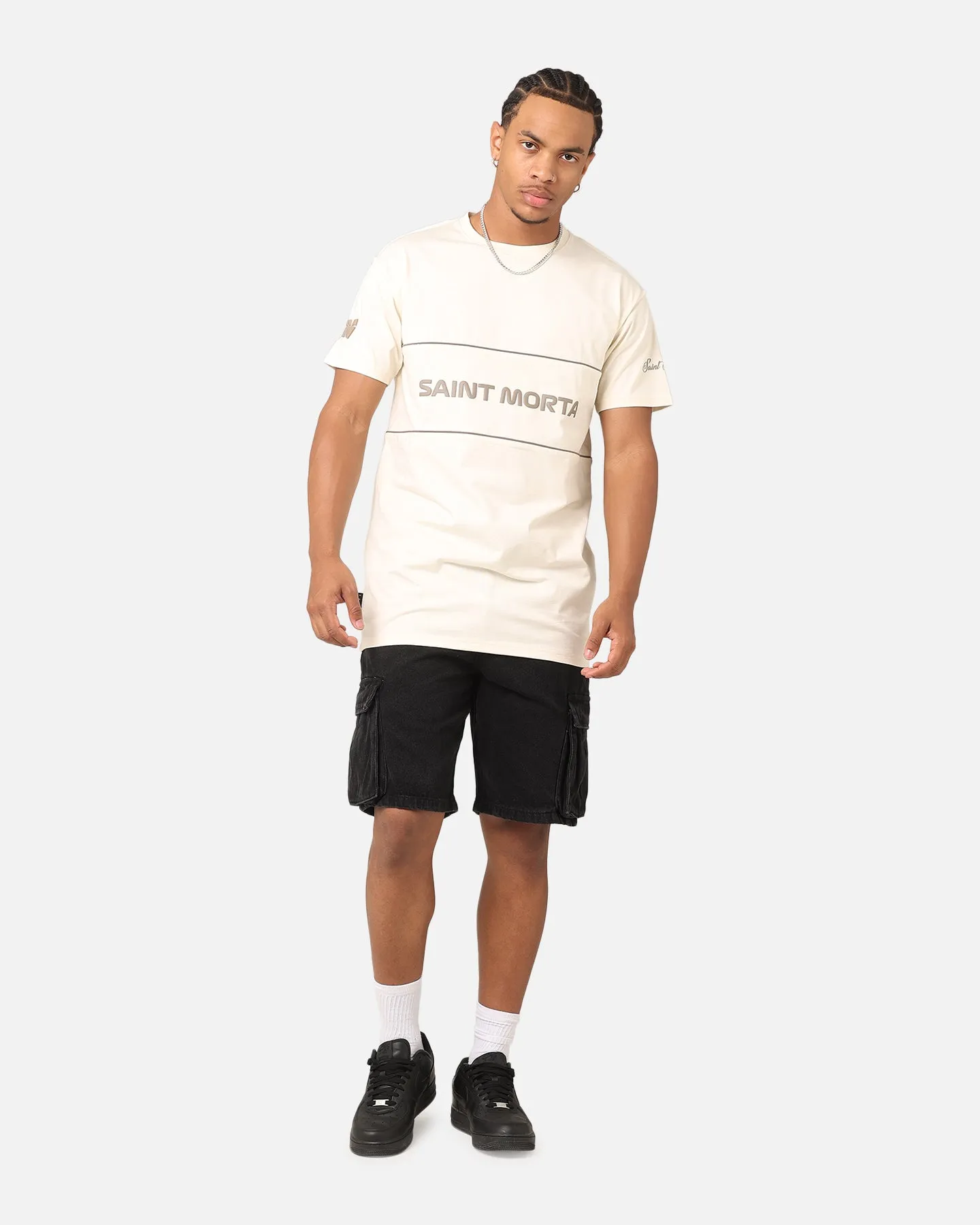 Saint Morta Moto Lafayette T-Shirt Off White/Brown