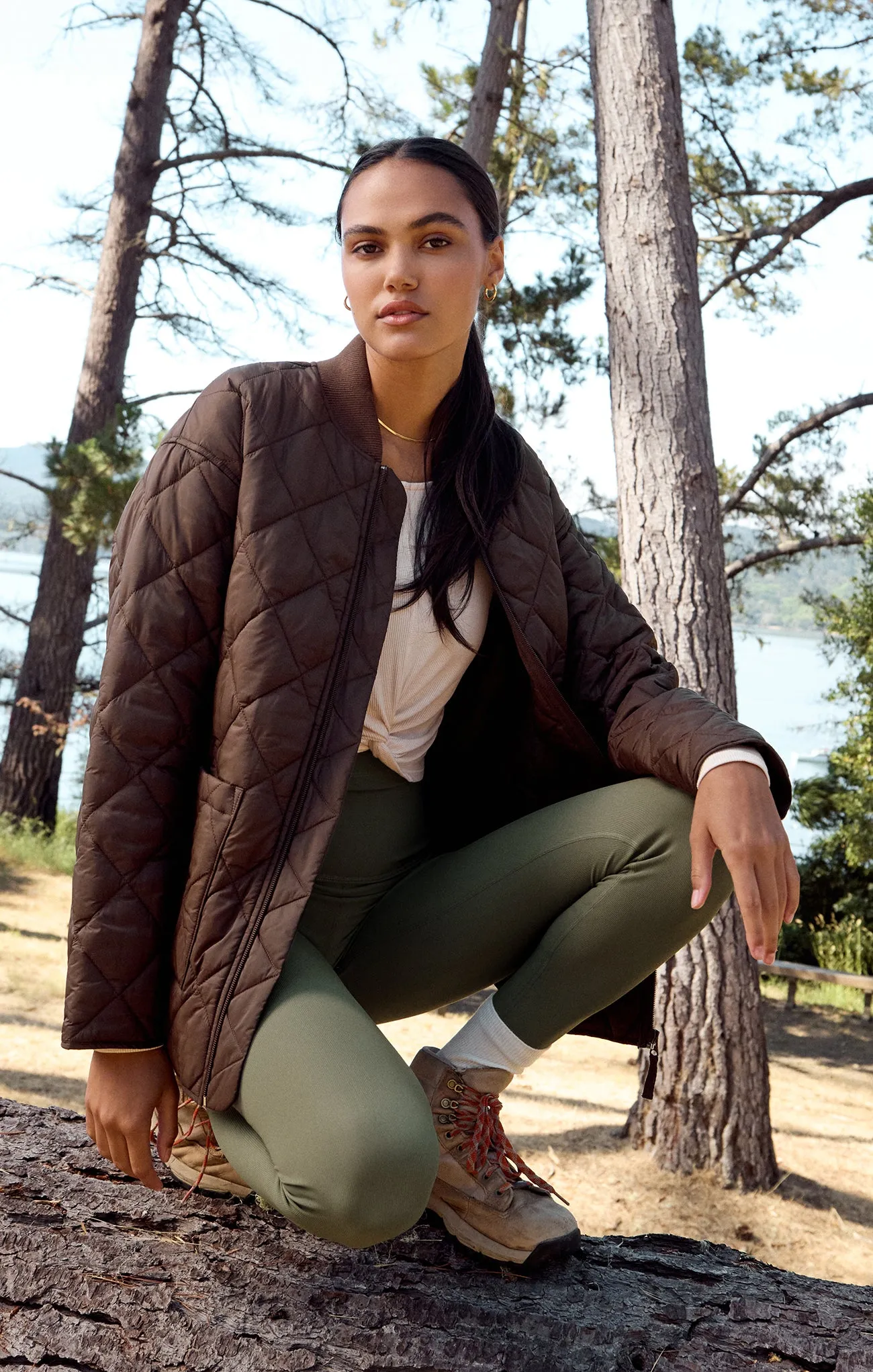 Sunrise Quilted Nylon Bomber Jacket