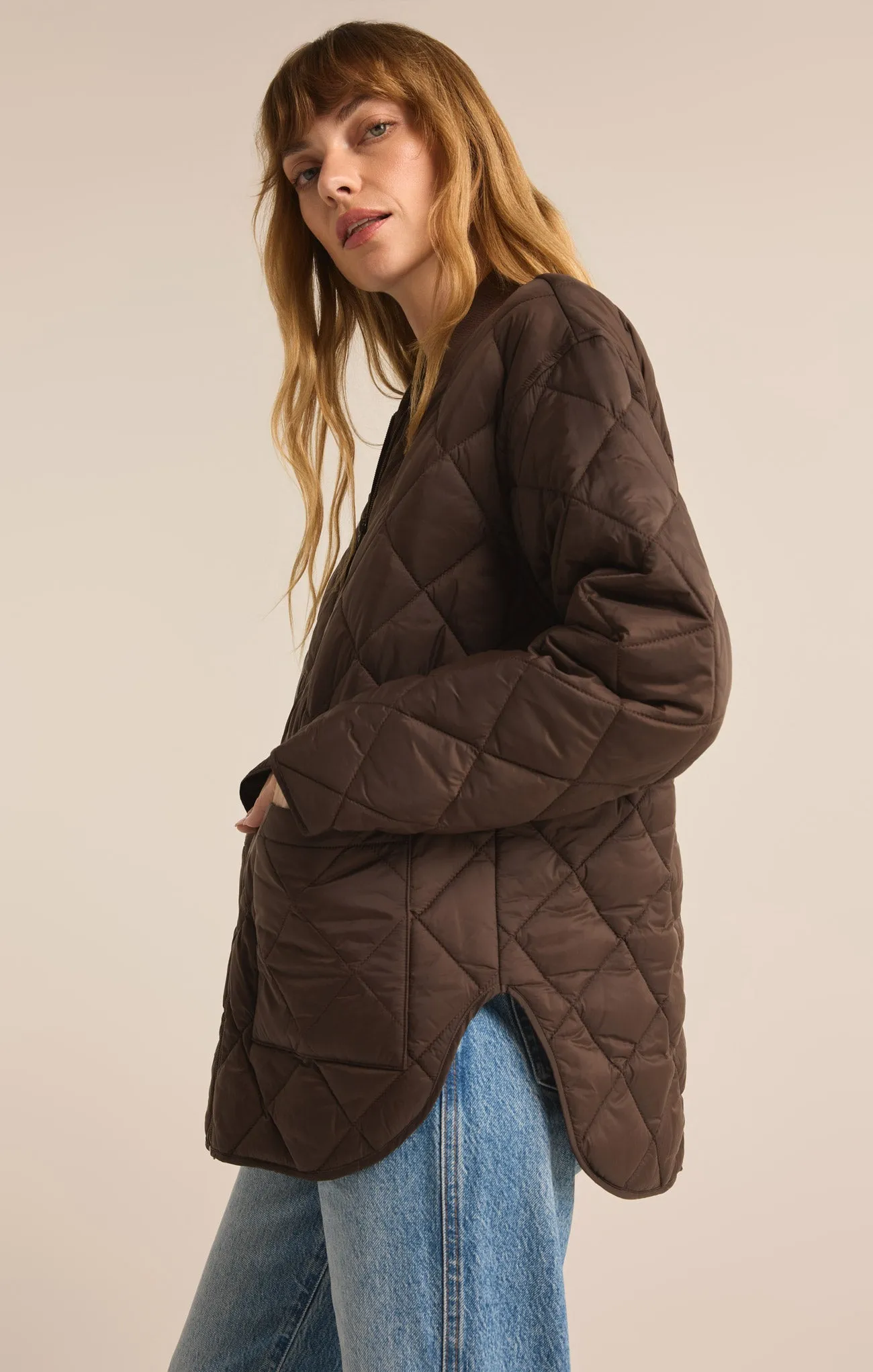 Sunrise Quilted Nylon Bomber Jacket