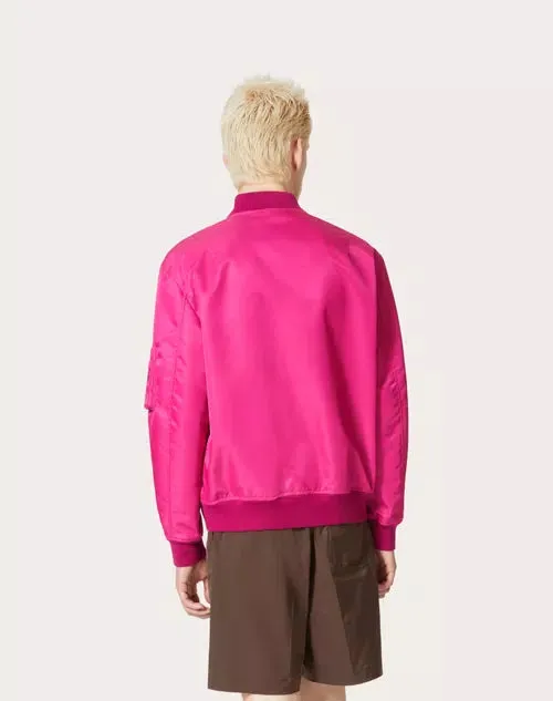 Valentino Nylon Bomber Jacket Pink