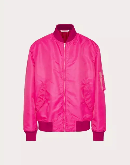 Valentino Nylon Bomber Jacket Pink