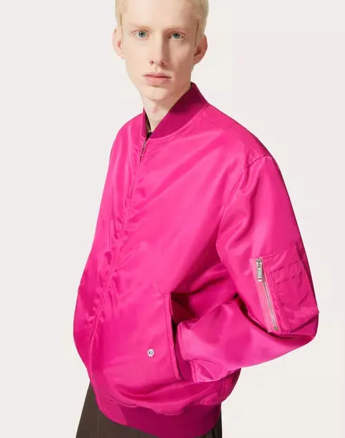 Valentino Nylon Bomber Jacket Pink