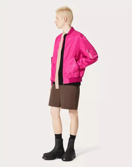 Valentino Nylon Bomber Jacket Pink