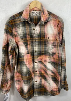 Vintage Grey, Pink, Brown and White Flannel Jacket Size Medium
