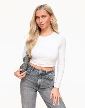 Witte Basic LS Cropped - Top