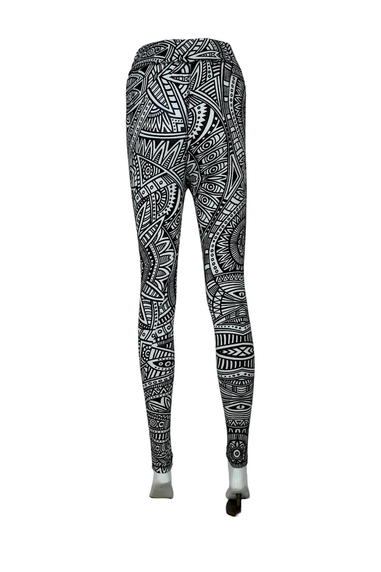 Women High-Rise Printed Leggings 80053 (BLACK)