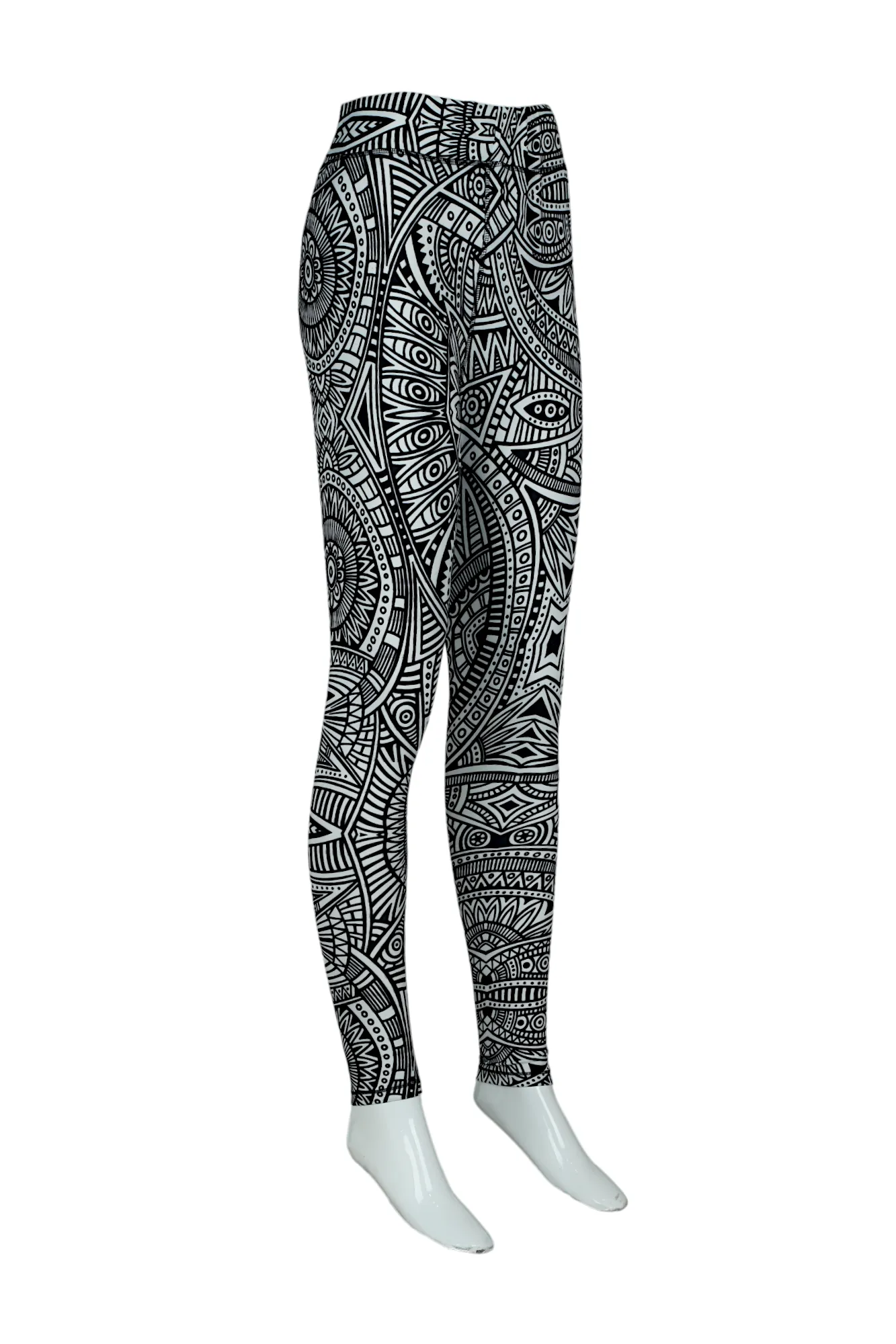 Women High-Rise Printed Leggings 80053 (BLACK)