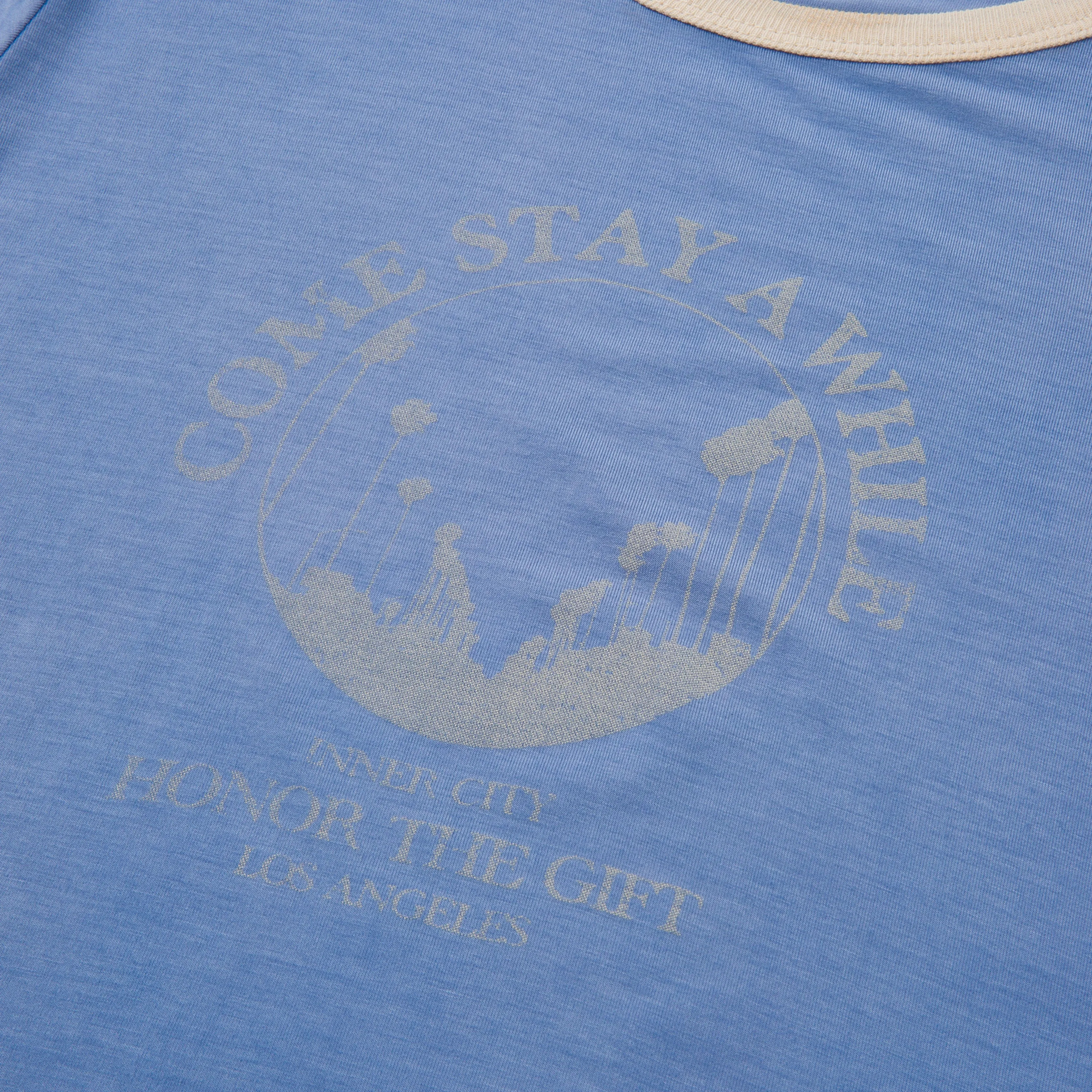Womens Baby Ringer - Sky Blue